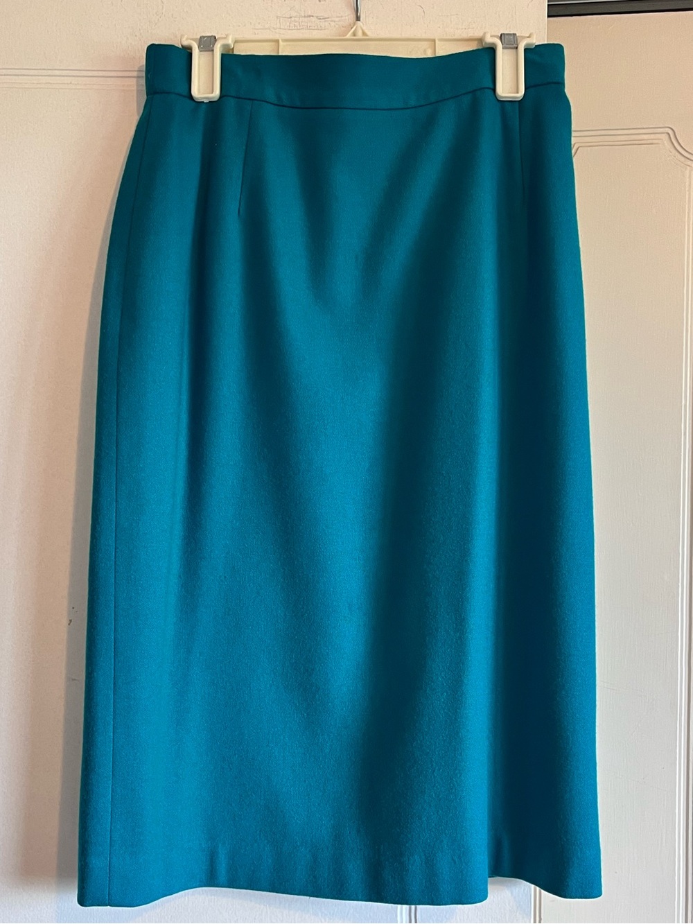 Vintage Koret Women’s Petite 12 100% Wool Semi-Elastic Waist Pencil Turquoise